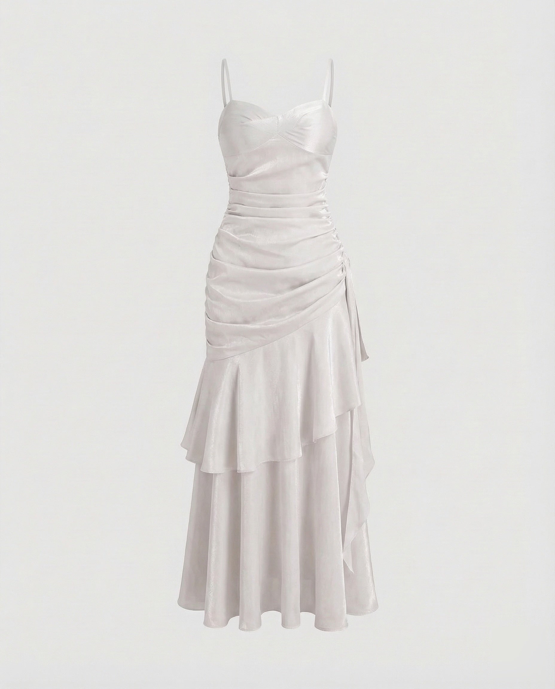 Women's Velvet Evening Dress with Ruffle Skirt