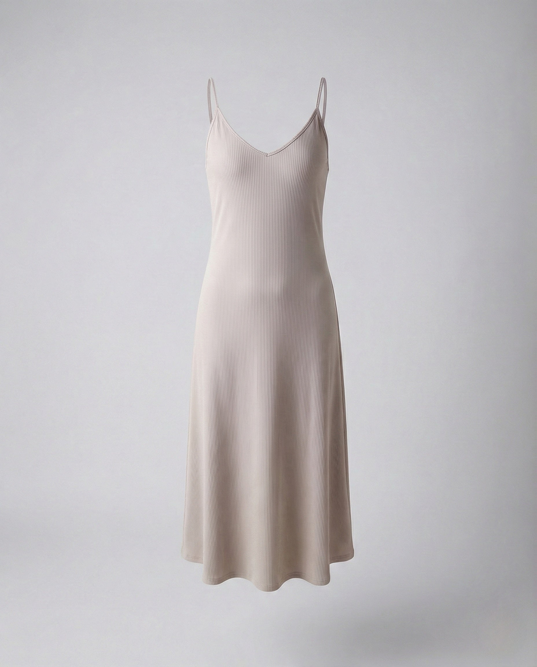 Women's Crinkled Midi Dress with Spaghetti Straps