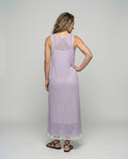 Women's Crocheted Maxi Dress in A-Line - Back View