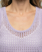 Women's Crocheted Maxi Dress in A-Line - Close-Up Detail