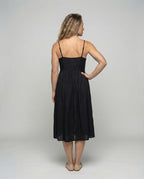 Women's Crinkled Viscose Strap Dress - Back View