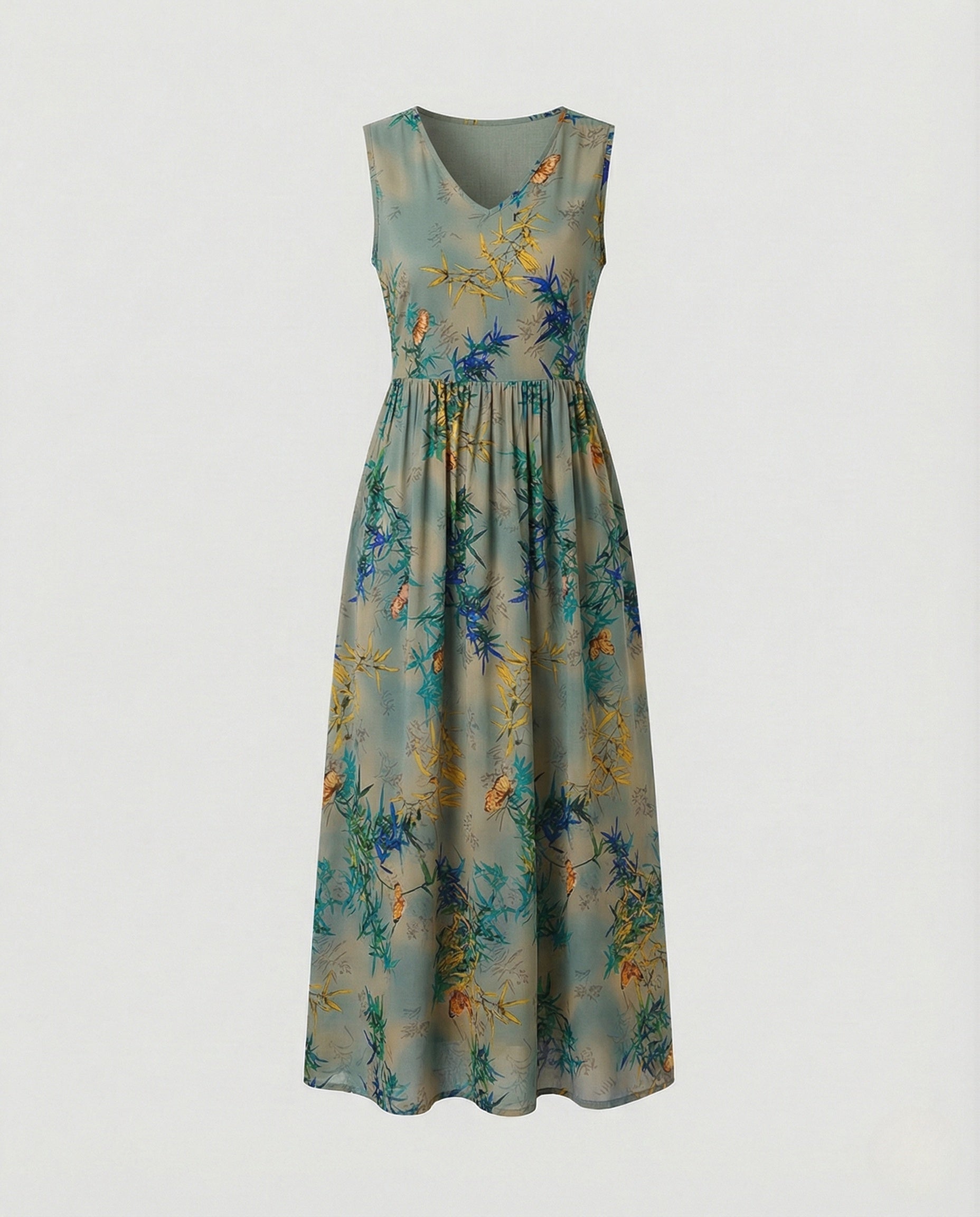 Women's Ankle-Length Casual Dress with Pockets