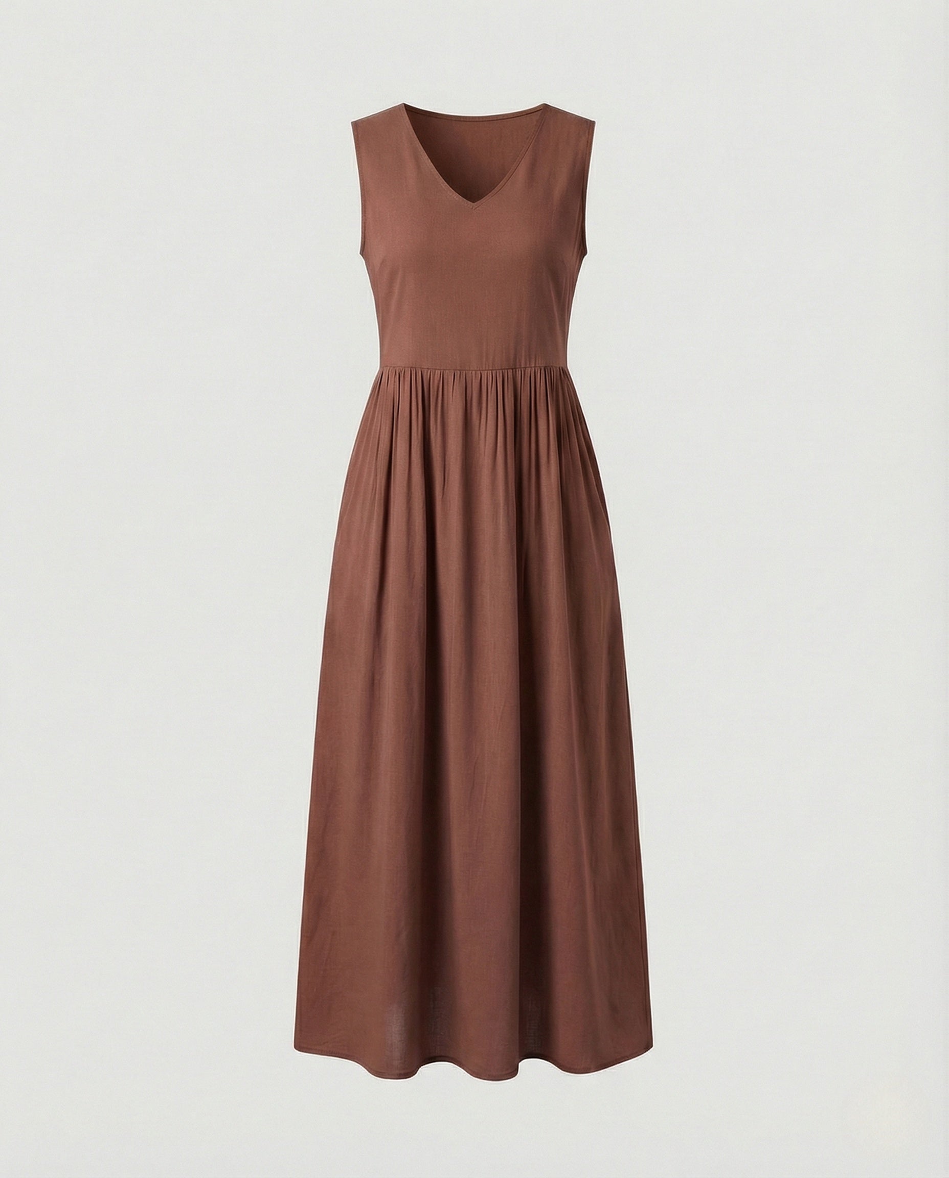 Women's Ankle-Length Casual Dress with Pockets