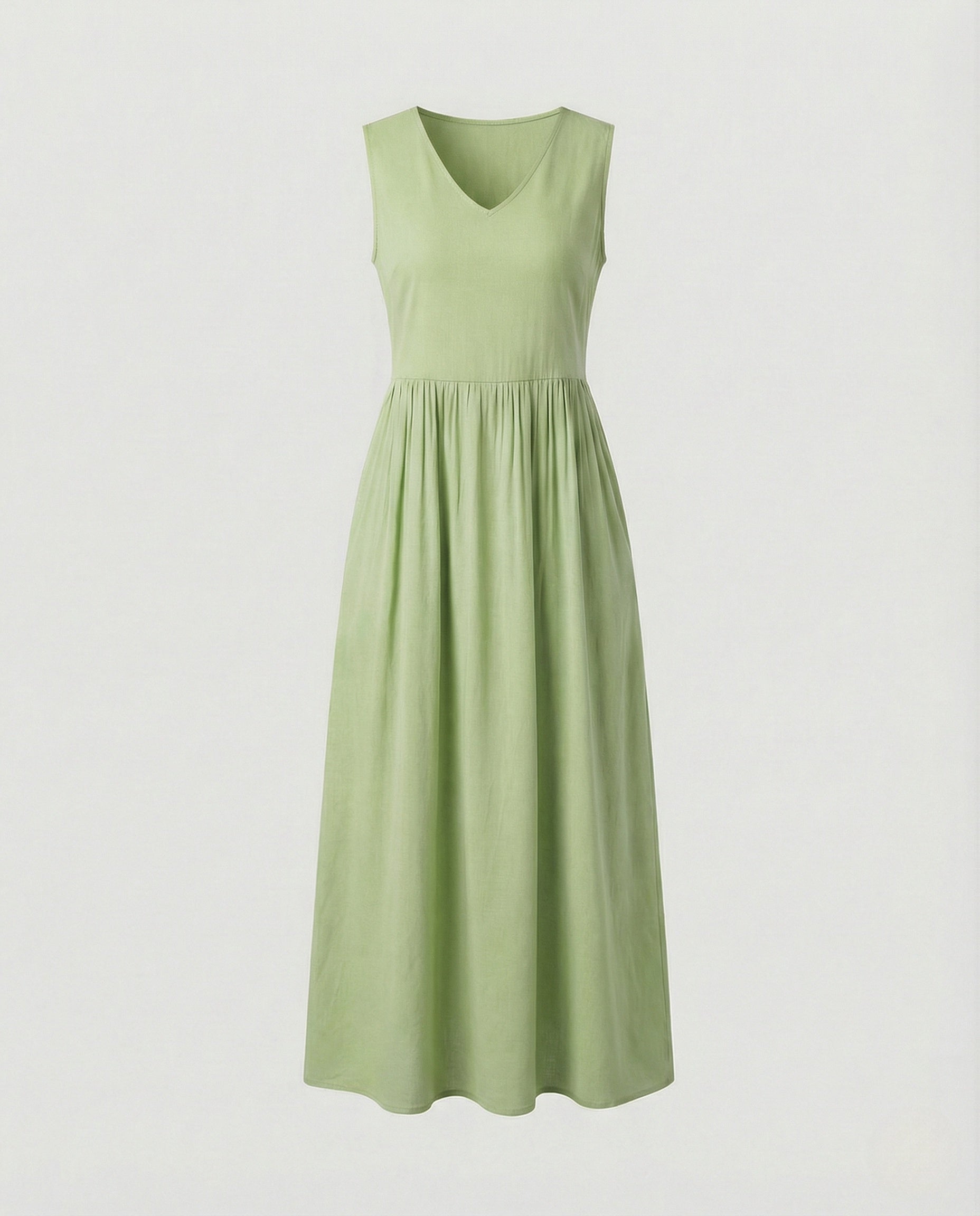 Women's Ankle-Length Casual Dress with Pockets