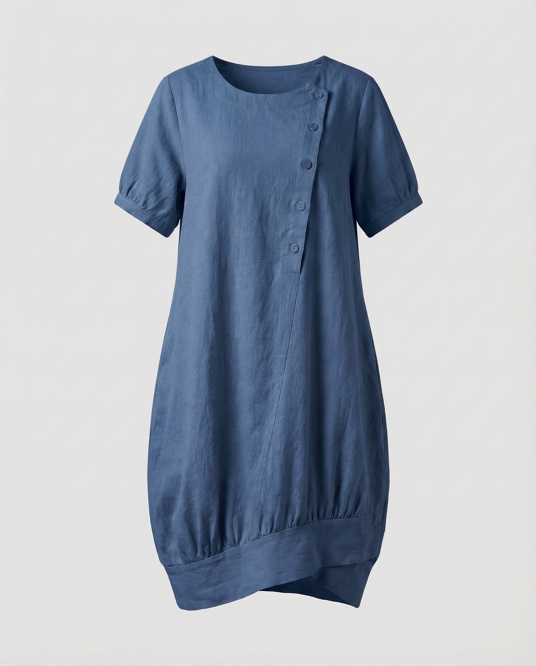 Women's Linen Short Dress in A-Line with Pockets