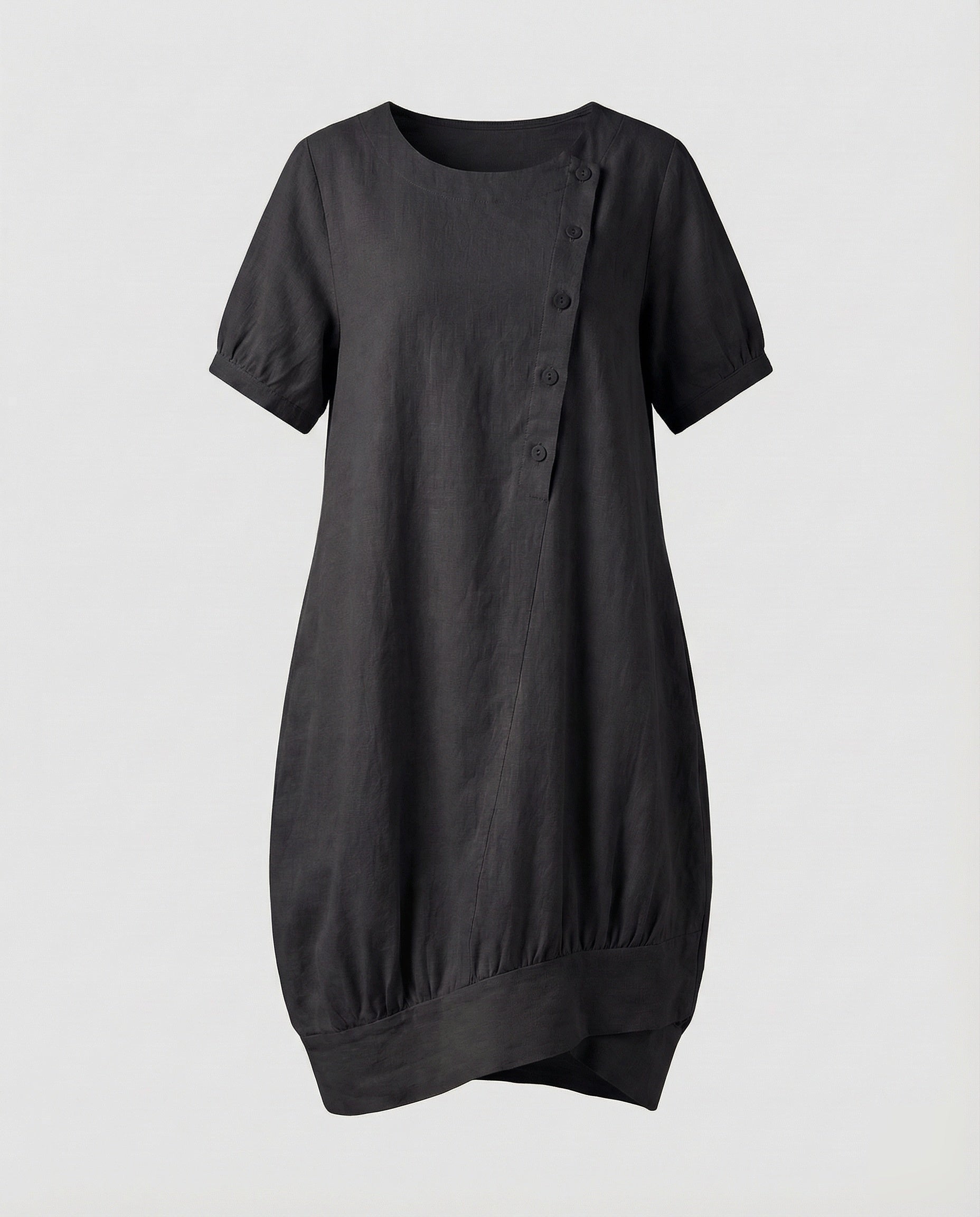 Women's Linen Short Dress in A-Line with Pockets