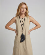 Women's Oversize Swing Dress with Pockets - Upper Body View