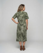 Women's Maxi Jersey Dress with Batik Effect - Back View