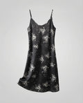 Women's Satin Slip Dress with Floral Pattern
