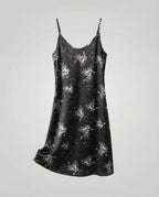 Women's Satin Slip Dress with Floral Pattern