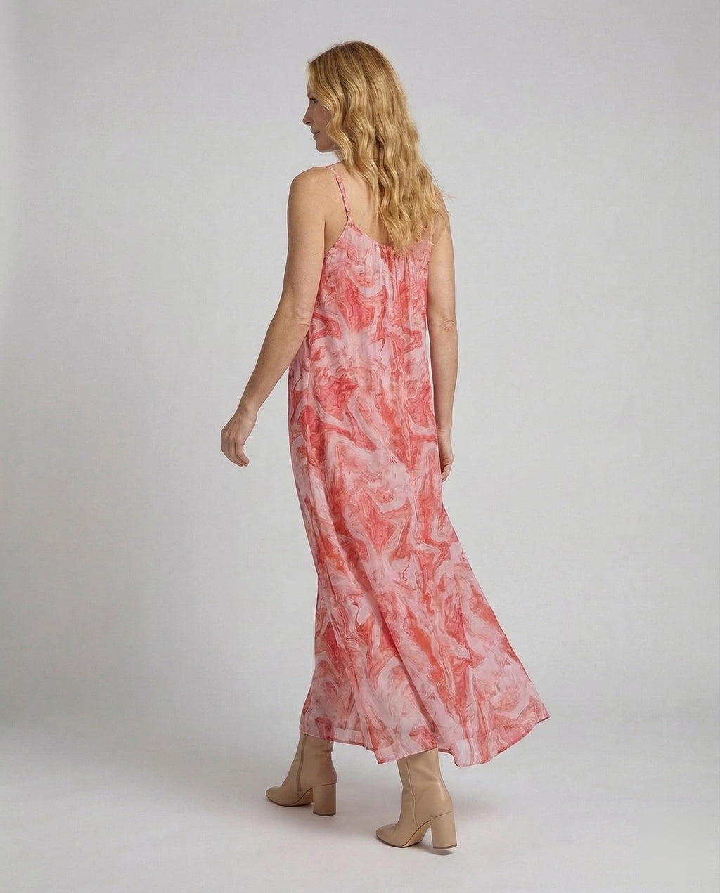 Women's Maxi Dress in Watercolor Look - Back View