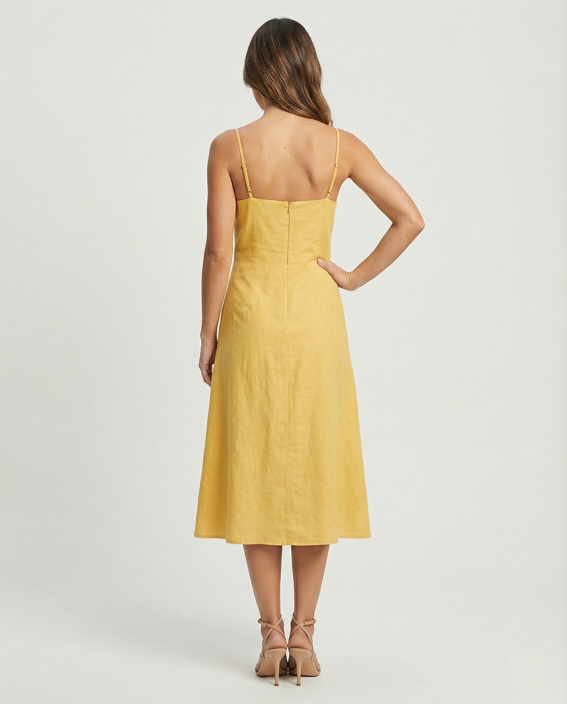 Women's Boho Beach Dress with Bustier - Back View