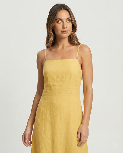 Women's Boho Beach Dress with Bustier - Upper Body View