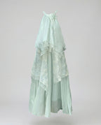Women's Multilayered Maxi Dress with Lace Overlay