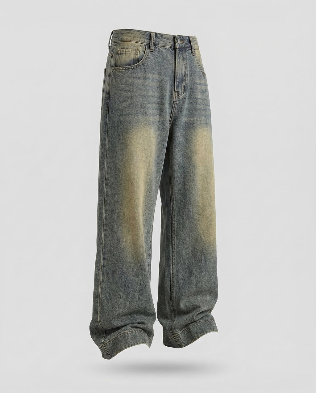 Unisex Denim Pants Extra Wide with Used Wash