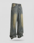 Unisex Denim Pants Extra Wide with Used Wash