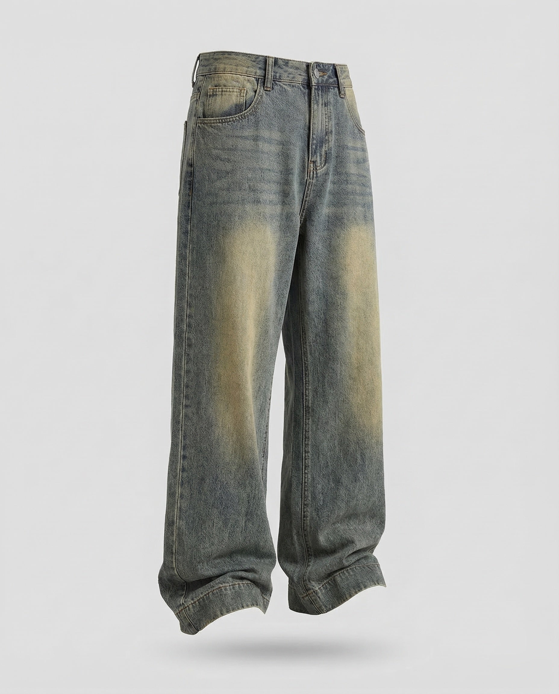 Unisex Denim Pants Extra Wide with Used Wash