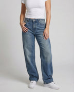 Unisex Baggy Denim Pants Locker Center Seam - Lower Body View