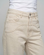 Women's Denim Pants Wide High Waist - Close-Up Detail