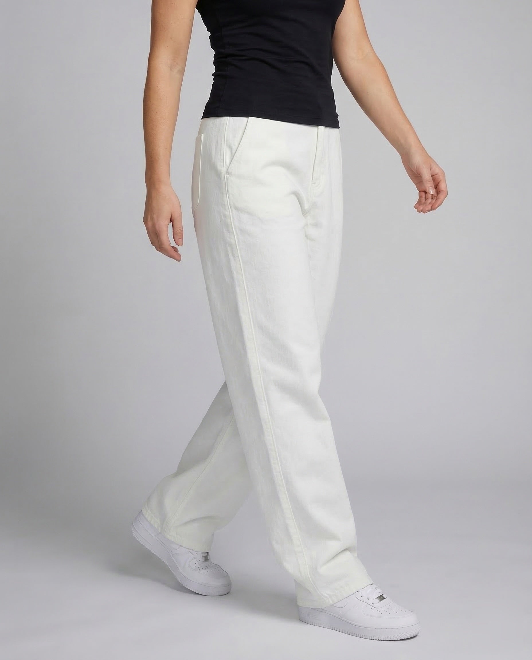 Unisex Denim Balloon Pants - Lower Body View