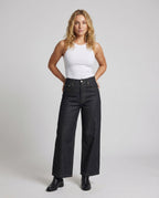 Women's Denim Pants High Waist Straight - Front View