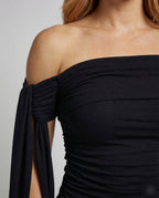 Women's Off Shoulder Top Draped - Close-Up Detail