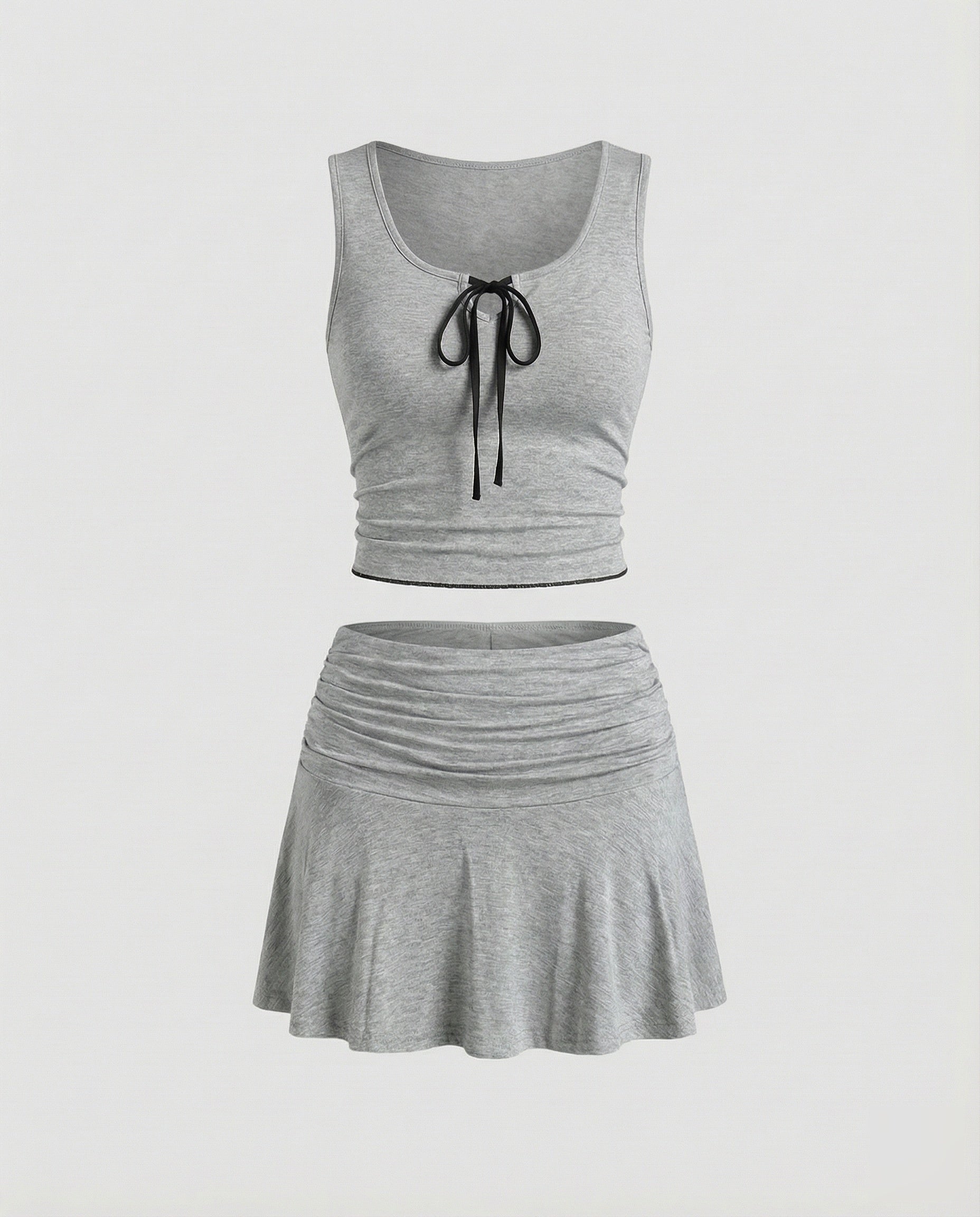 Women's Gathered Skort with Flared Skirt