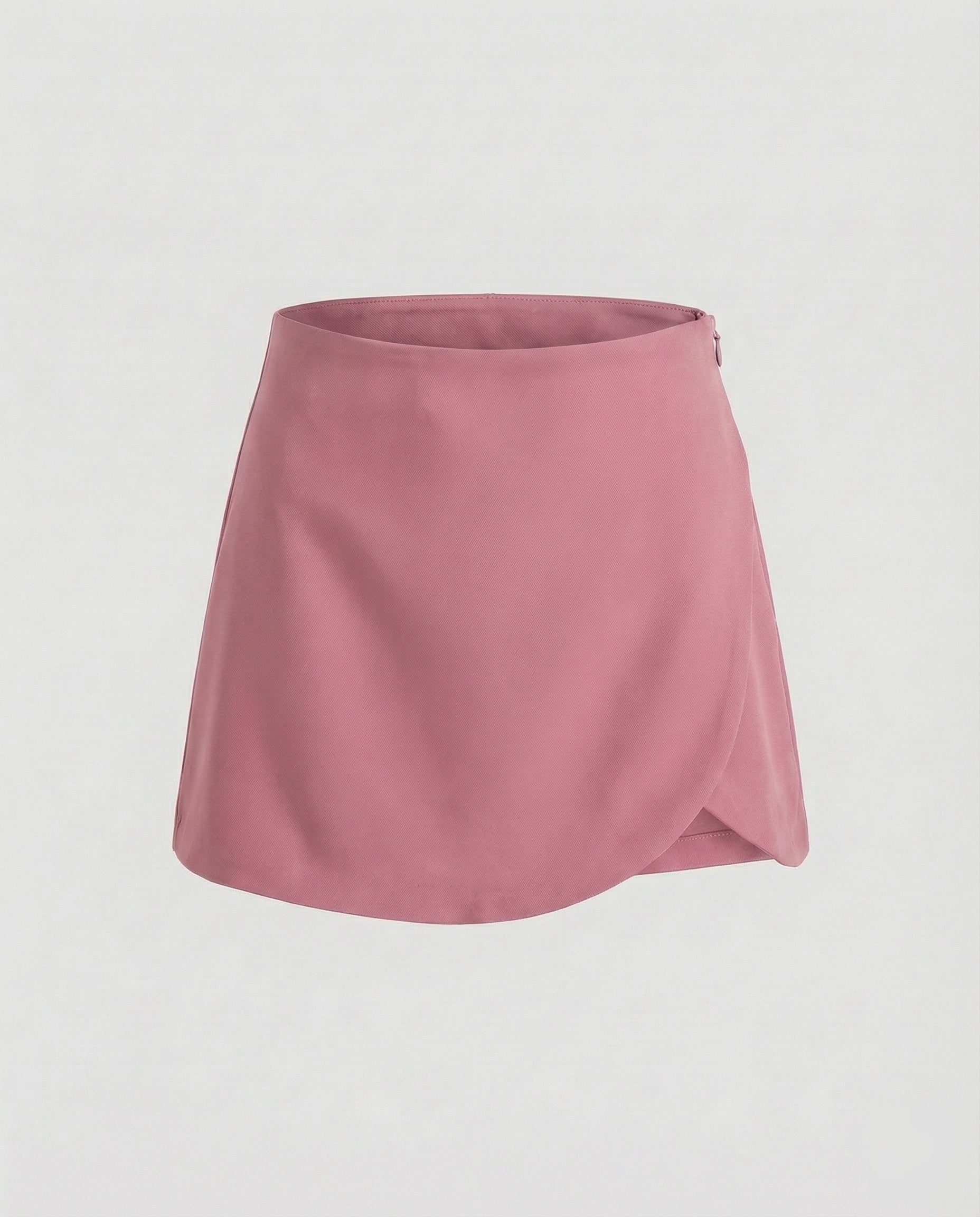 Women's Functional Curved Hem Wrap Mini Skirt