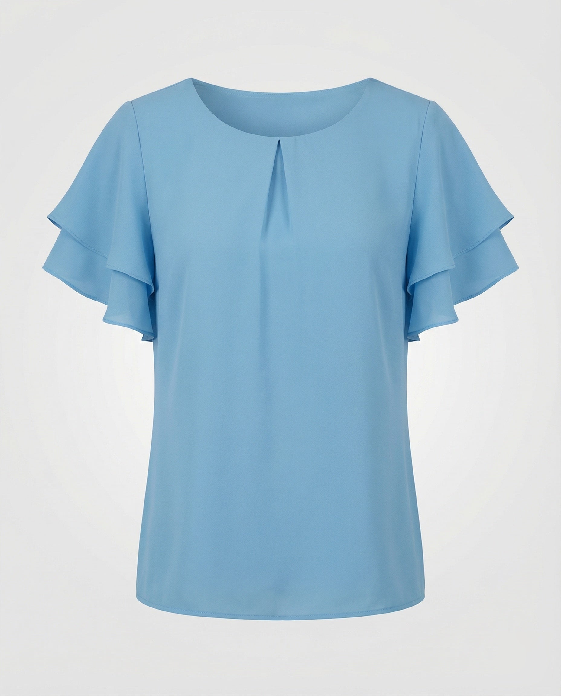Women's Layered Ruffle Cropped Blouse Top