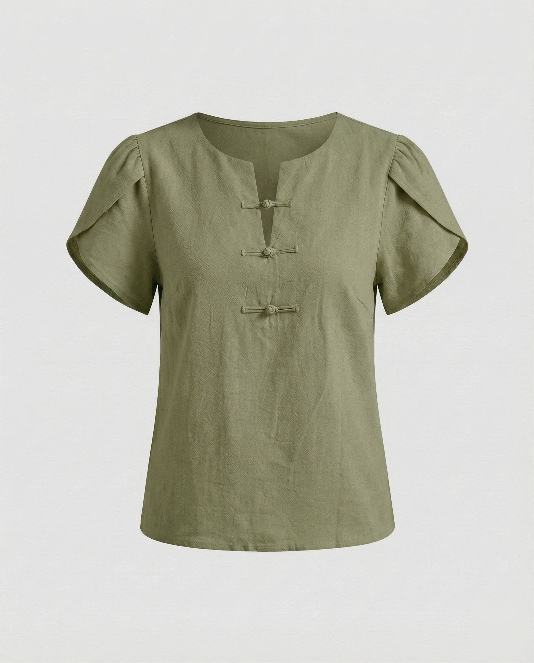Women's Wing Sleeve Mandarin Collar Blouse Top