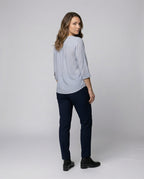 Women's Striped Long Blouse Shirt - Back View