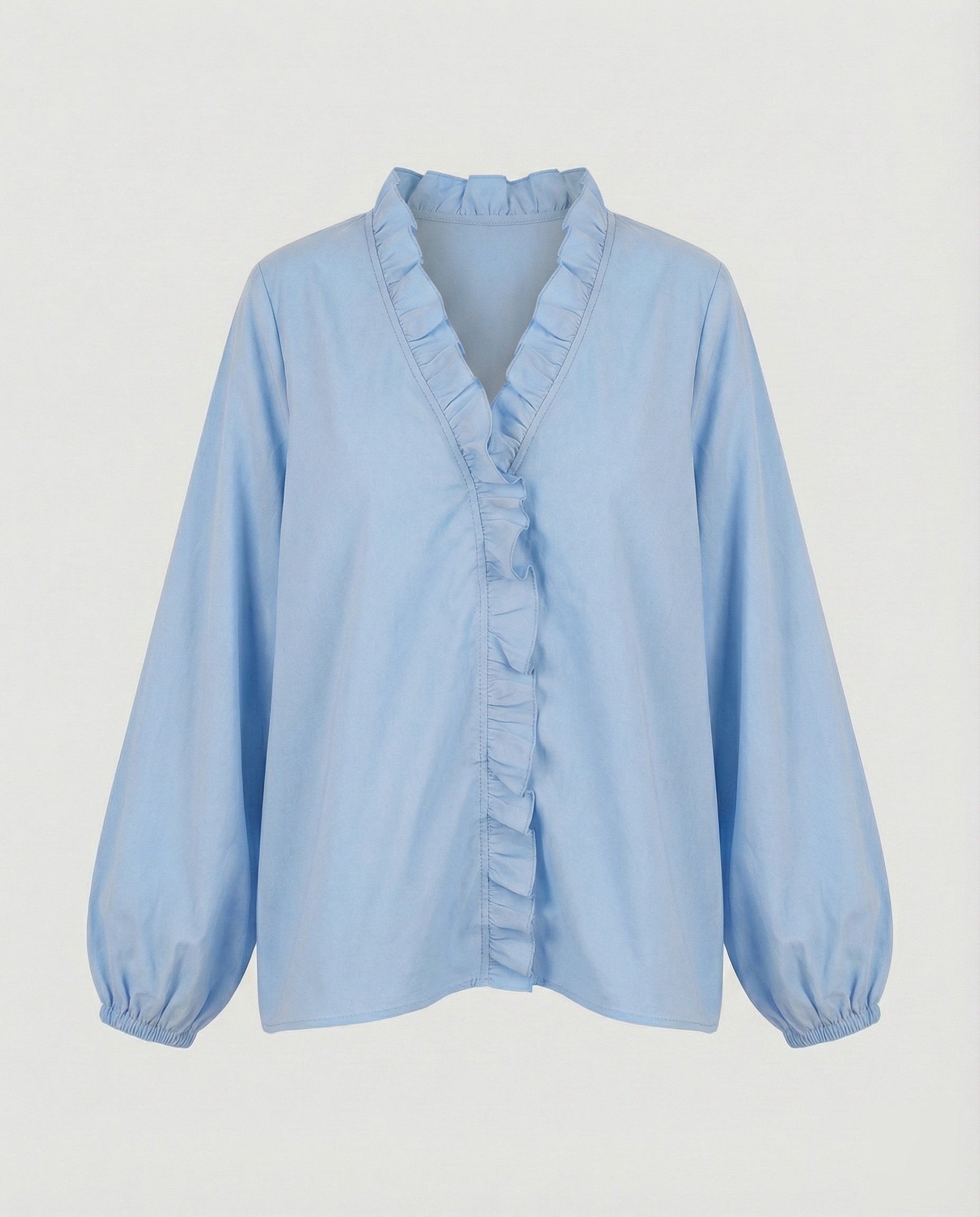 Women's Ruffle Trim Tunic Blouse Shirt