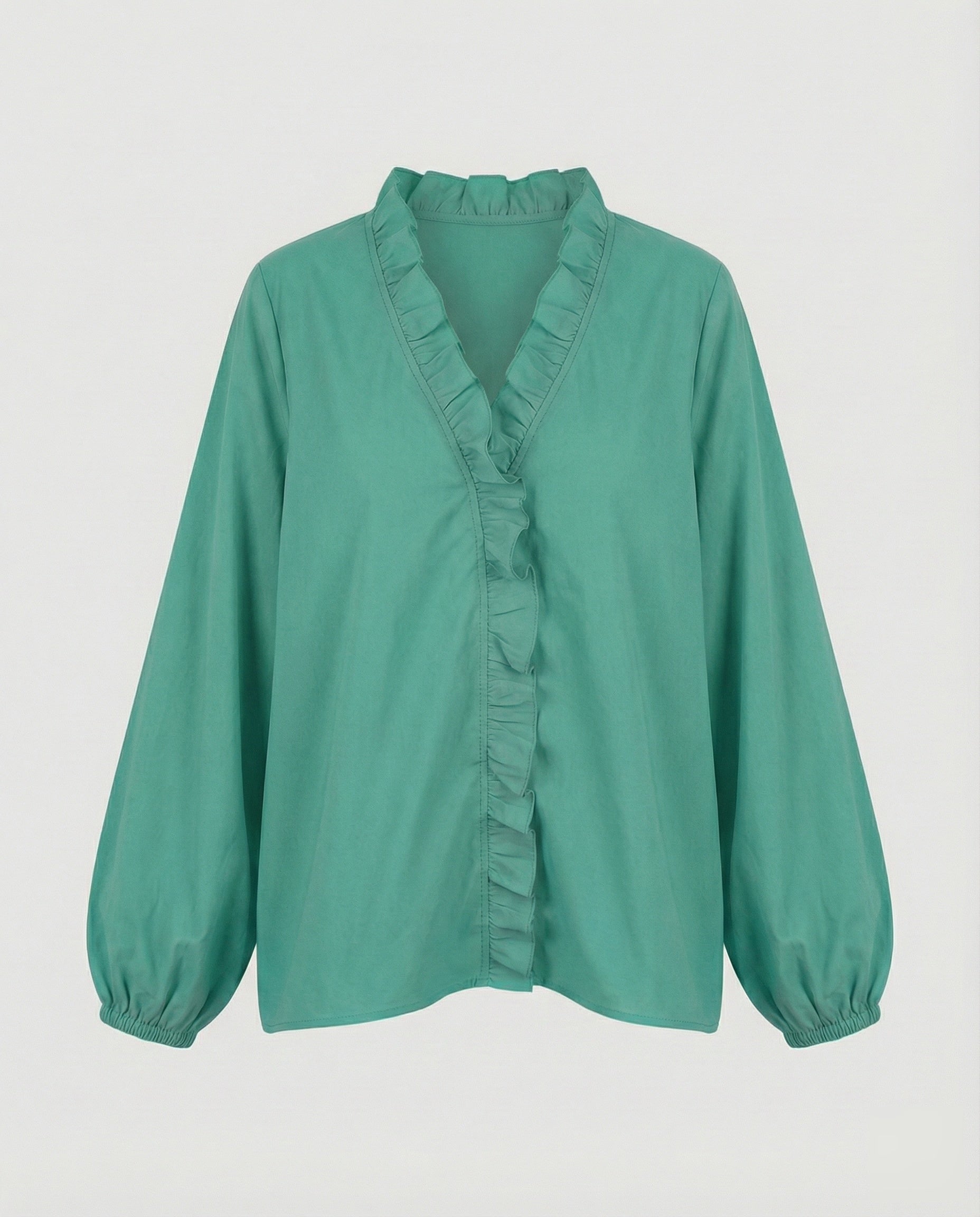 Women's Ruffle Trim Tunic Blouse Shirt