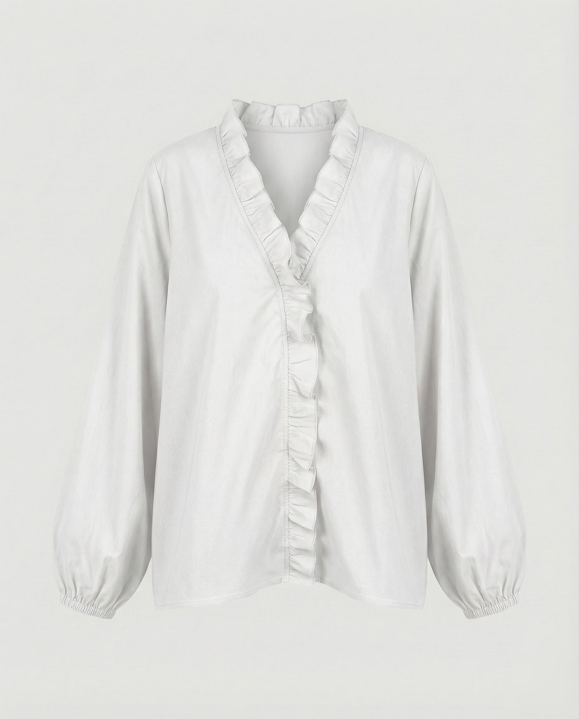 Women's Ruffle Trim Tunic Blouse Shirt