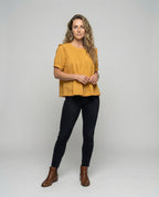 Women's Piped Ruffle Blouse Tunic - Front View