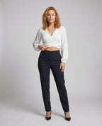Women's Backless Balloon Sleeve Blouse Top - Front View