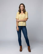 Women's Eyelet Pattern A-Line Blouse Top - Front View