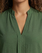 Women's Structured Ruffled Sleeve Blouse Top - Close-Up Detail