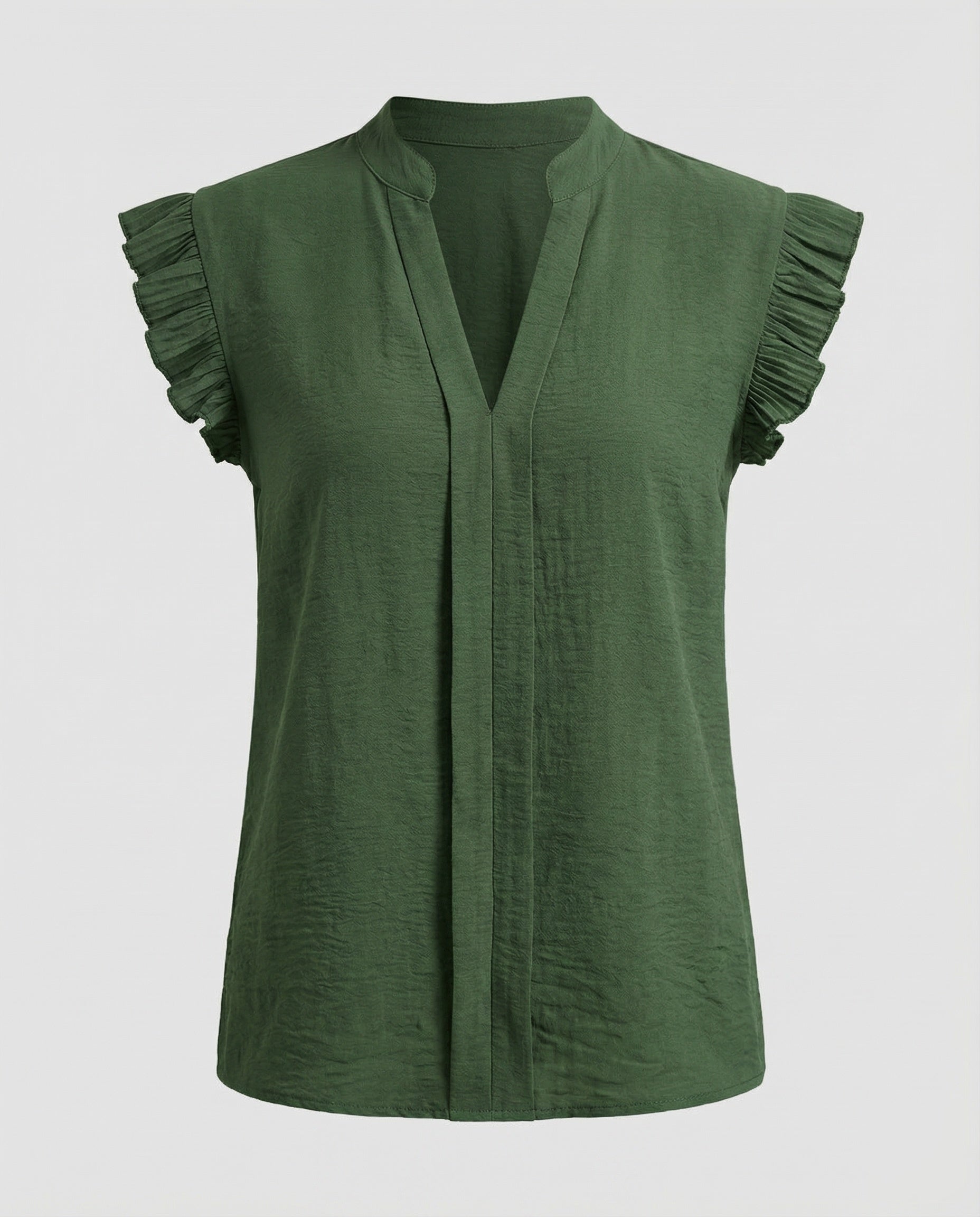 Women's Structured Ruffled Sleeve Blouse Top