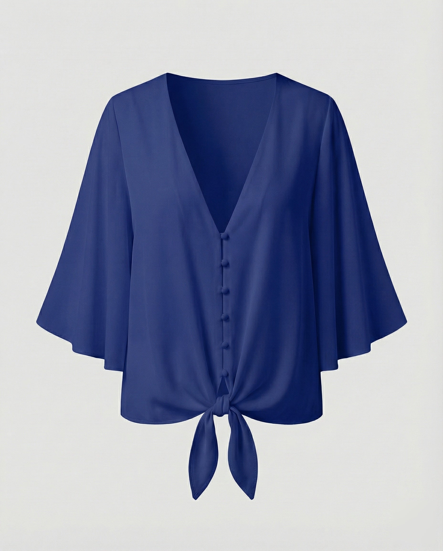 Women's Bell Sleeve Knot Blouse Top