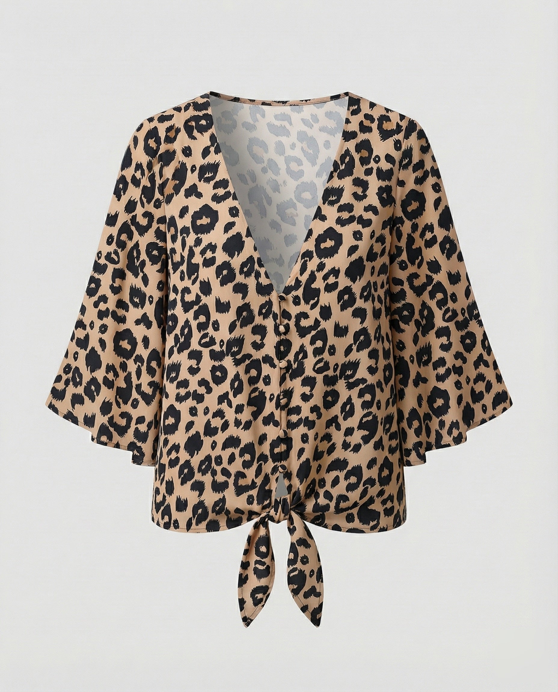 Women's Bell Sleeve Knot Blouse Top