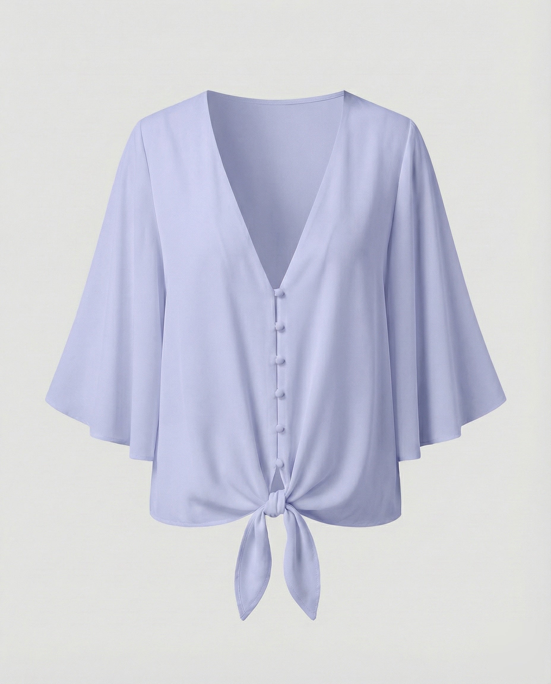 Women's Bell Sleeve Knot Blouse Top