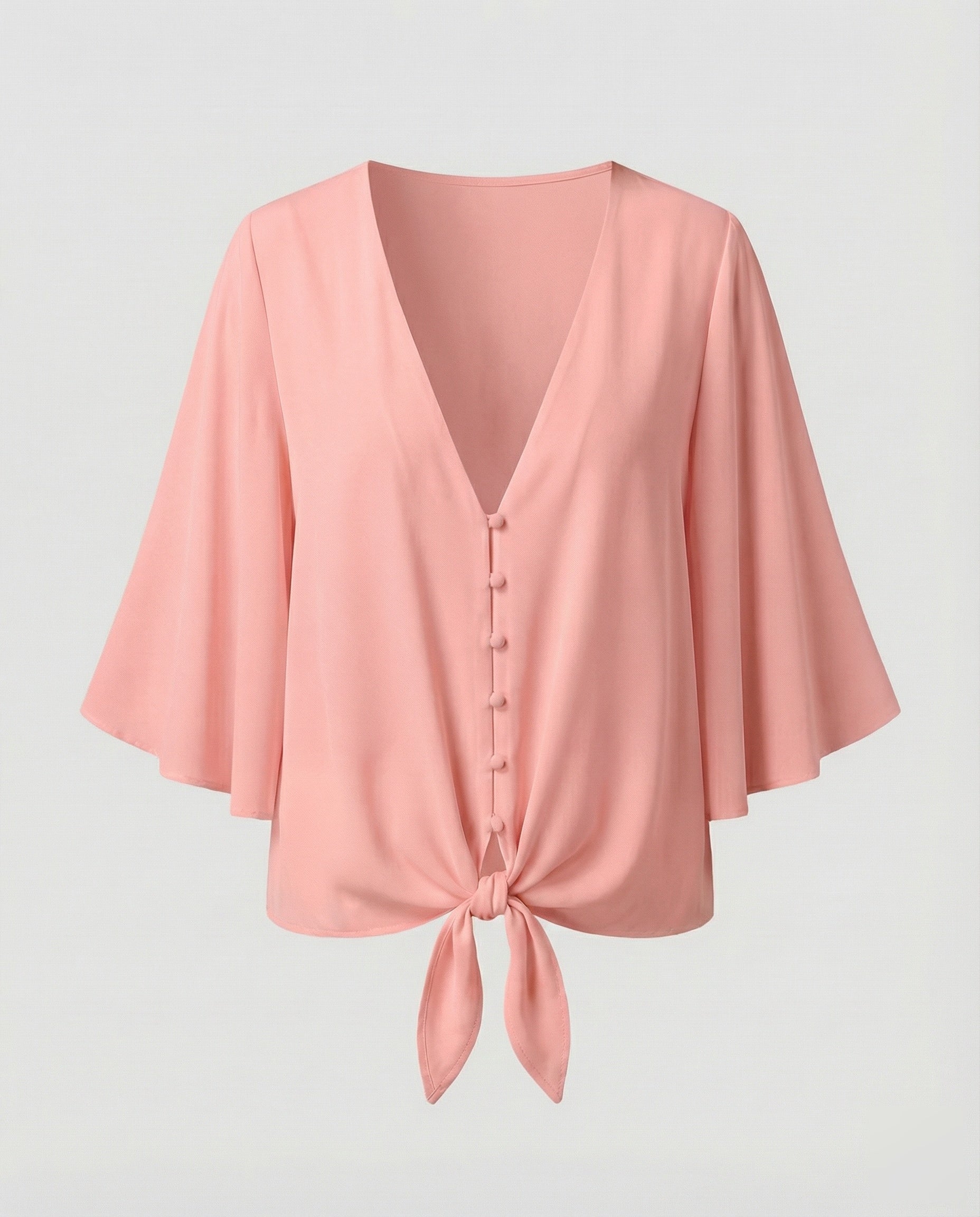Women's Bell Sleeve Knot Blouse Top