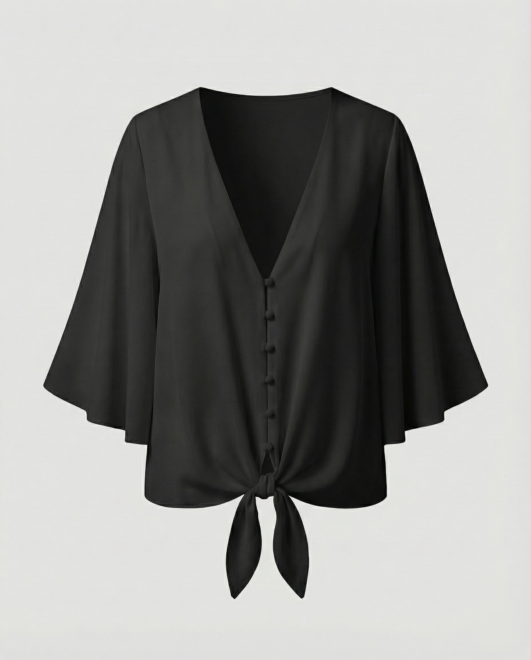 Women's Bell Sleeve Knot Blouse Top