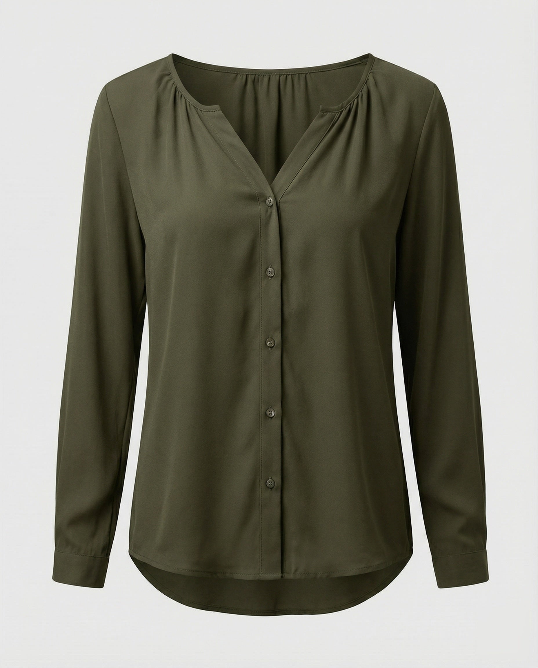 Women's Airy V-Neck Crepe Blouse Shirt