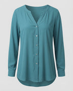 Women's Airy V-Neck Crepe Blouse Shirt