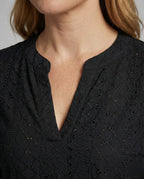 Women's Light Lace Embroidery Blouse Top - Close-Up Detail