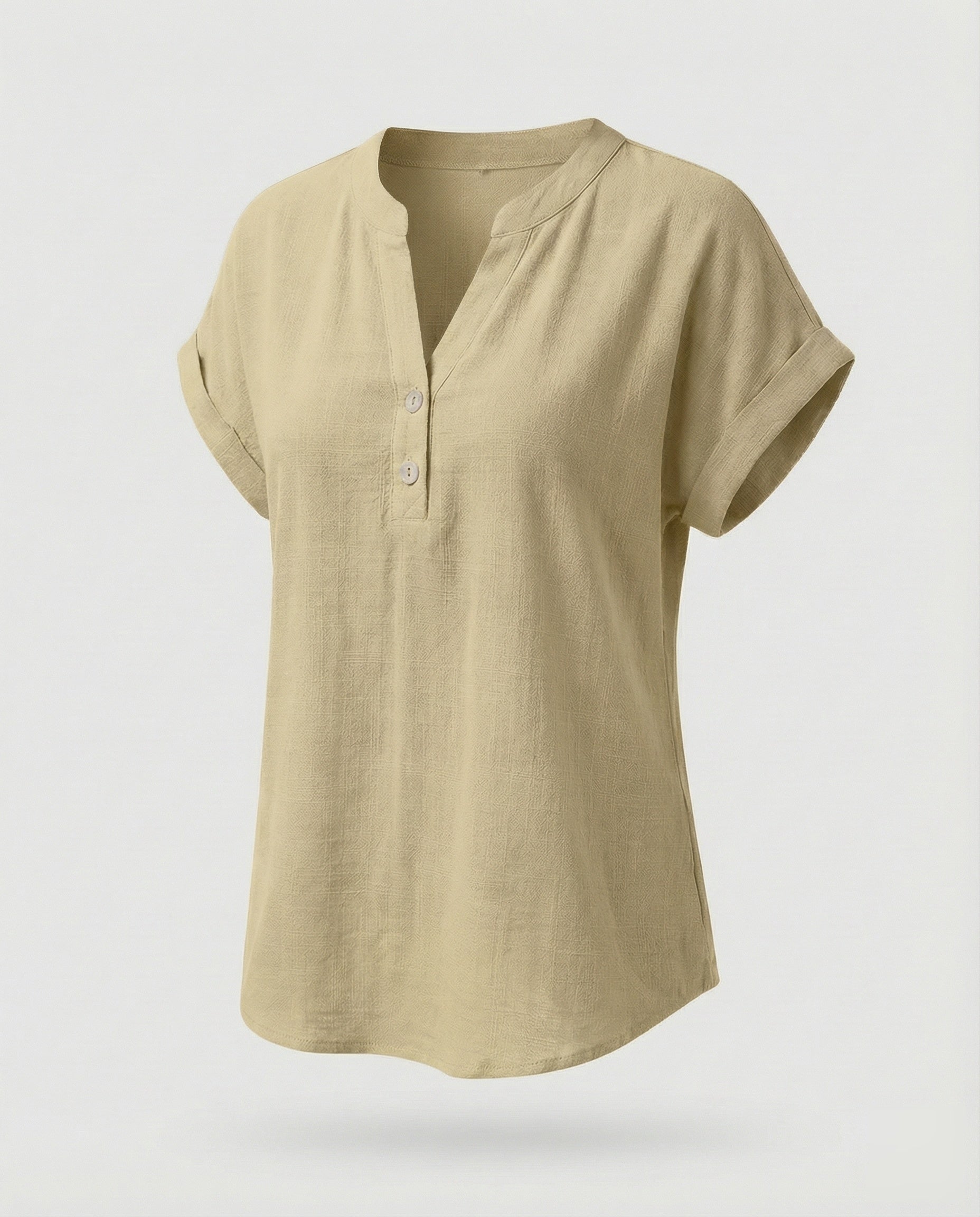 Women's Loose V-Neck Mixed Fabric Girl Blouse Shirt