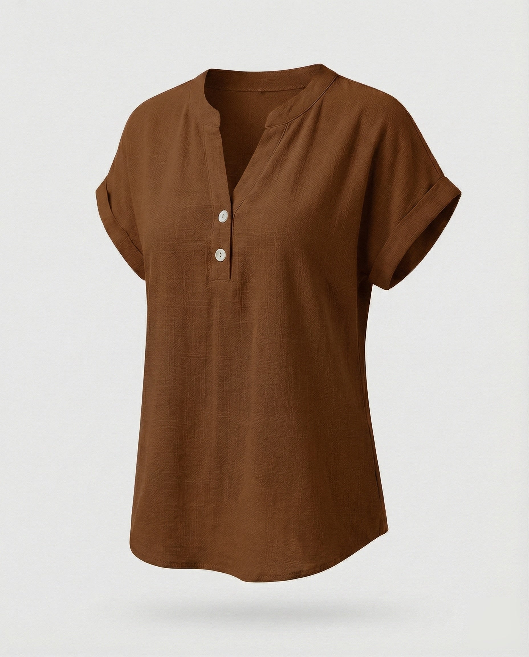 Women's Loose V-Neck Mixed Fabric Girl Blouse Shirt
