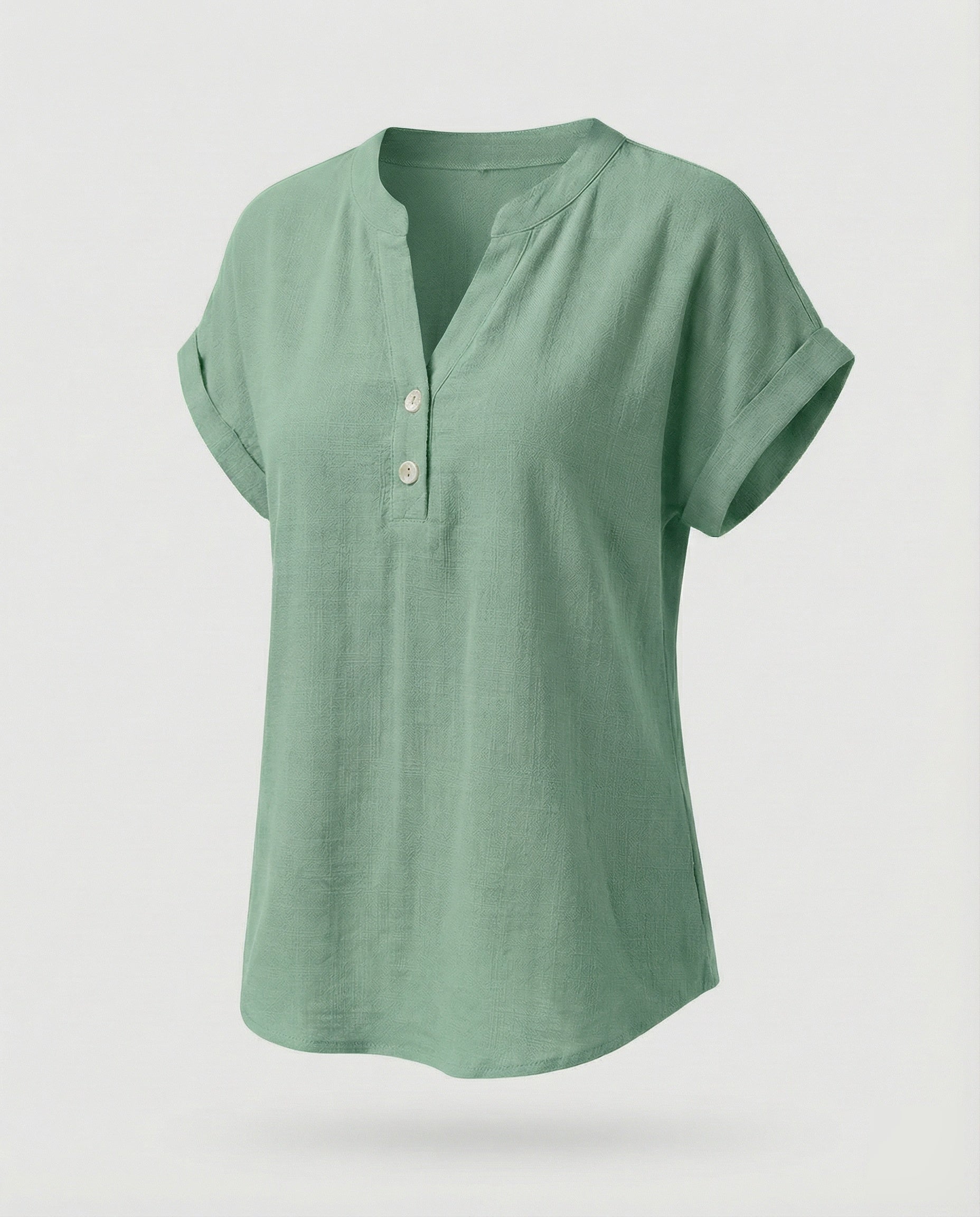 Women's Loose V-Neck Mixed Fabric Girl Blouse Shirt